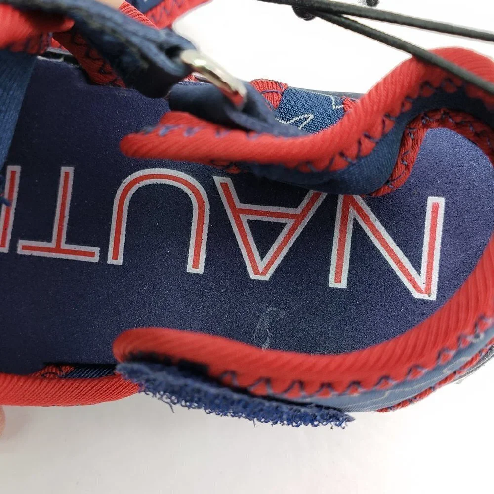 NEW Nautica Diera Baby Boy Size 5 Navy Hammerhead Blue Red Casual Sandals